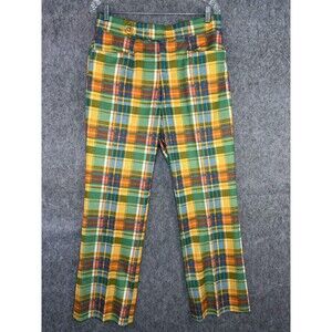 Vintage Di Fini Plaid Mod Polyester Golf Pants Slacks Disco Men's Size 32x28.5